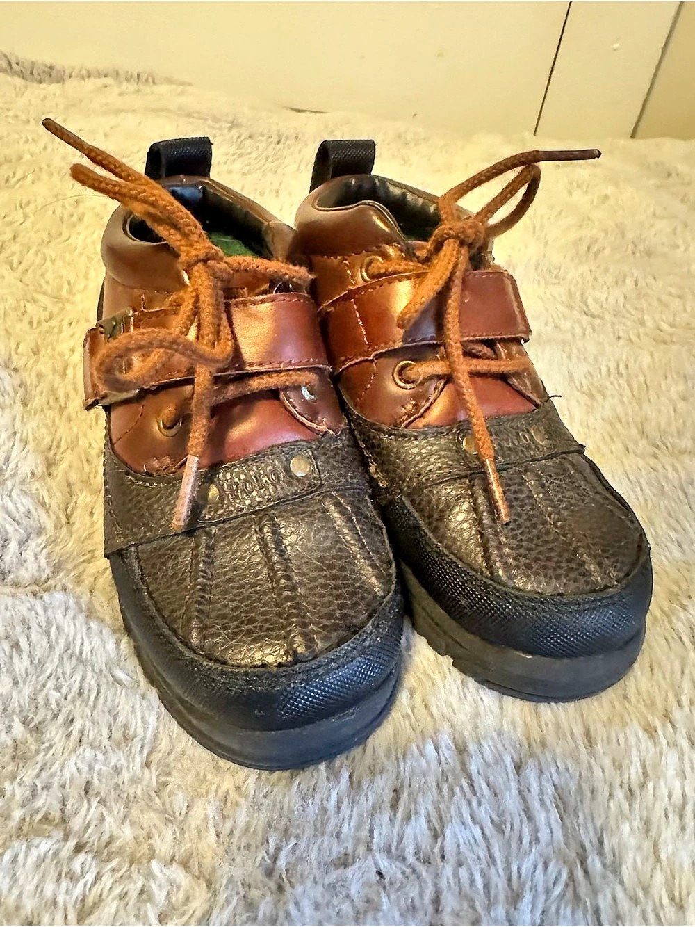 Polo Ralph Lauren kids Brown & Black Leather Boots
